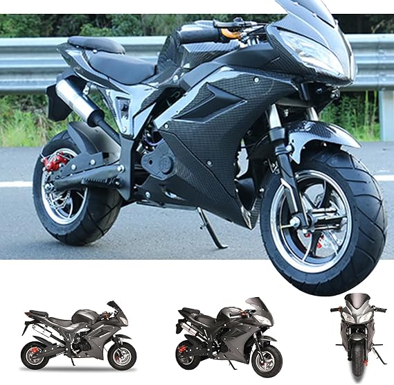 Mini Motorcycle for Adults, 50cc 4-Stroke Mini Dirt Bike, Gas Power Pocket Rocket Bike, Kid Dirt Bike [Up to 30MPH],Max Load 400Lbs Black