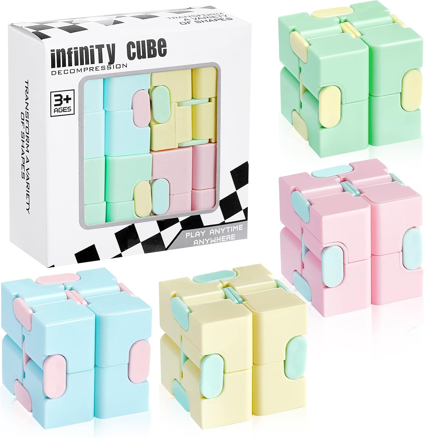 Cube Toy Anxiety Relief Toy Hand Held Magic Sensory Stress Cube Toy for Adults Kids Relieve Stress Christmas Party Favors Classic Style