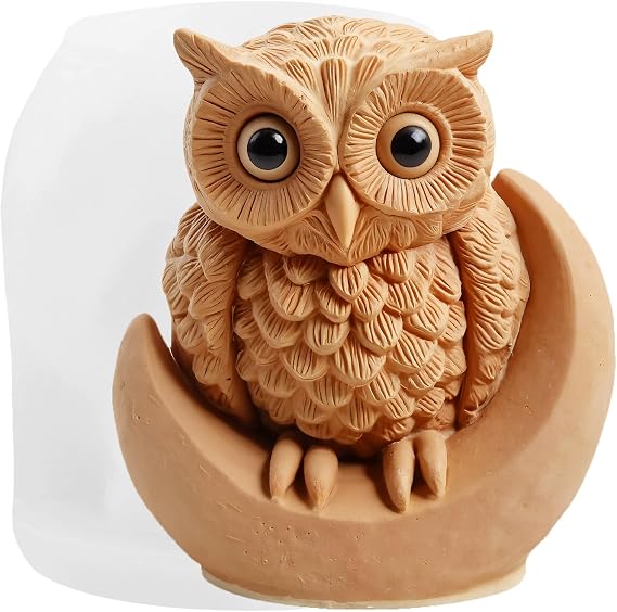 Animal Owl Candle Molds Owl Resin Casting Silicone Mold for Candles Making Aromatherapy Candles Wax Polymer Clay Home Decoration