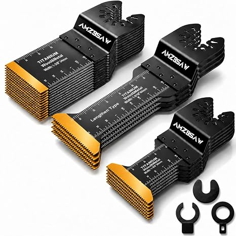 AMZBSAW 22PCS Titanium Oscillating Saw Blades, Multitool Blades for Metal
