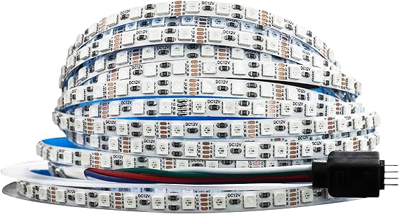12V LED Strip Lights RGB, 5mm Wide Ultra Thin 5M LED Strip SMD 3535 IP20 Total 600 LEDs Color Changing LED Rope Lights Bar for Bedroom, Kitchen, Advertising Decoration [Energy Class F]