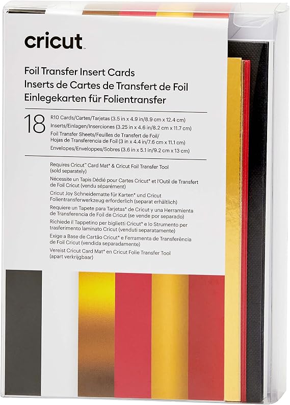 Cricut Foil Transfer Insert Cards R10, Easy Release Foil to Craft Cricut Cards, Create Birthday Cards, Thank You Cards, Compatible with Cricut Joy/Maker/Explore Machines, Royal Flush Sampler (18 ct)