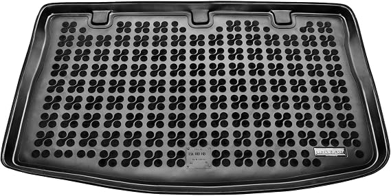 REZAW-PLAST Rubber Cargo Mat Compatible with 2012-2017 Kia Rio Trunk Mat/Hatchback/All Weather Odorless Anti Slip Waterproof Rubber Floor Mat SUV Accessories Black