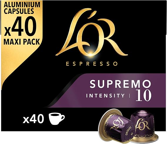 L'OR Espresso Supremo Coffee Pods x40, Pack of 1, Total 40 Capsules