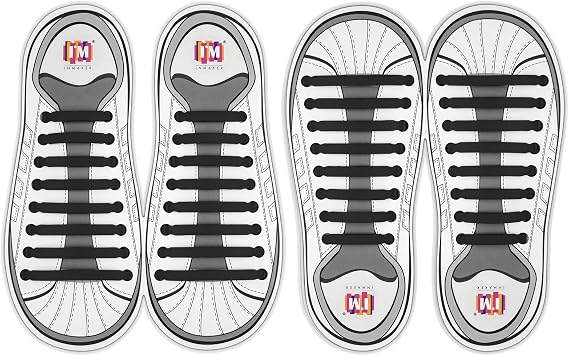 INMAKER No Tie Shoelaces, Pack of 2, Elastic Shoe Laces for Kids and Adults