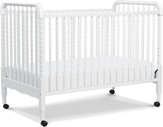 daVinci Jenny Lind 3-in-1 Baby Crib Convertible to Toddler Bed, Daybed - Easy to Assemble - GREENGUARD Gold Certified - 4 Adjustable Mattress Heights, Conversion Kit Sold Separately - White