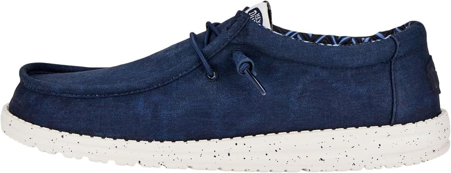 HEYDUDE Men's Wally Canvas Moccasin, Navy, 11.5 UK