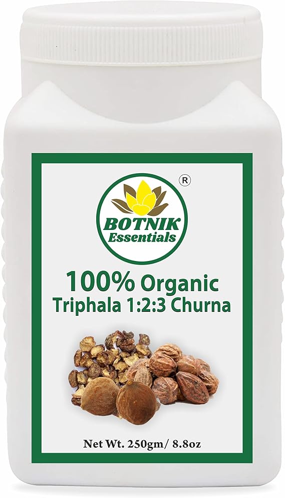 100% Organic Triphala 1:2:3 Churna-250gm for Acidity|Gas|Constipation|Indigestion|Colon Cleansing, Formula by Maharishi Vagbhata in Astang Hridayam.