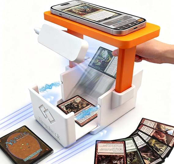 Card Scanner - MTG Trading Card Standwith LED Light & Magnetic Base, Compatible with ManaBox App for Quick Scan & Price Check (Unsleeved Cards)