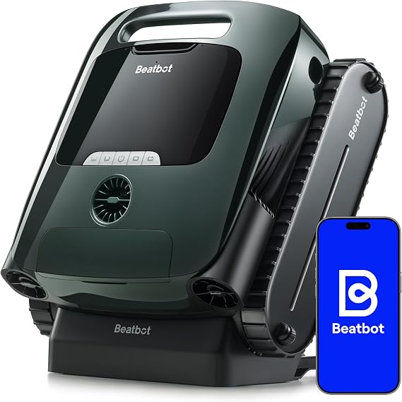 Beatbot AquaSense 2 Pro Robotic Pool Cleaner, Unmatched 5-in-1 Cleaning, Surface Parking, Skimmer with APP Control, Water Clarification, for Pools up to 3,875 Sq.ft Dark Green