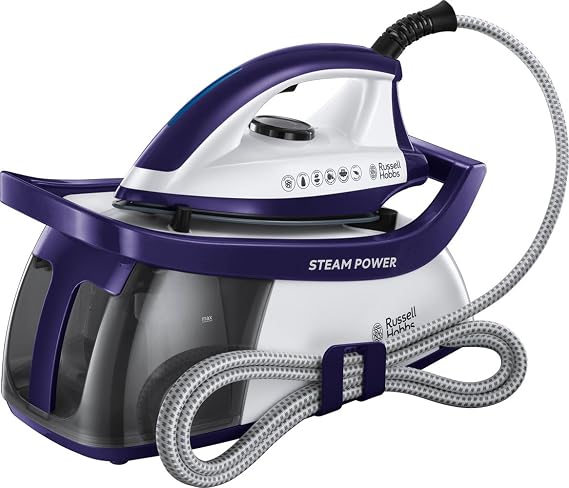 Russell Hobbs 24440-56 Steam Power Ütü, 2600W, 3 Buhar Ayarı, 4.5 Bar Basınç, 100 G/Dk'ya Kadar Değişken Buhar, 1.3L Su Haznesi, Kireç Koruması, Mor