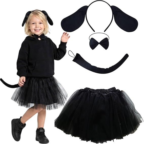 Kirei Sui Kids Golden Retriever Puppy Dog Dachshund Dalmatians Ears Headband & Tutu Costume