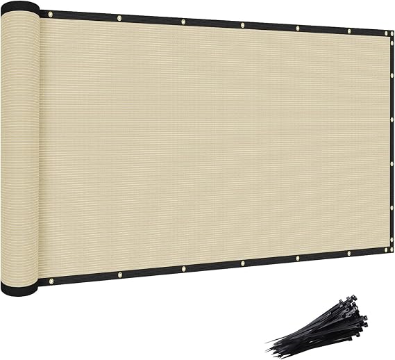Privacy Screen Fence 8'x30' Heavy Duty Fence Panels, Beige