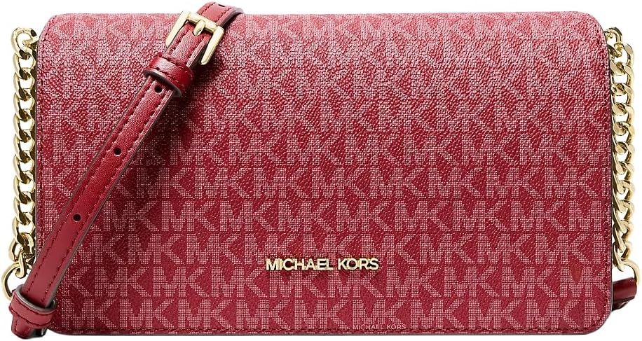 Michael Kors Jet Set Signature Logo Crossbody Bag Cherry