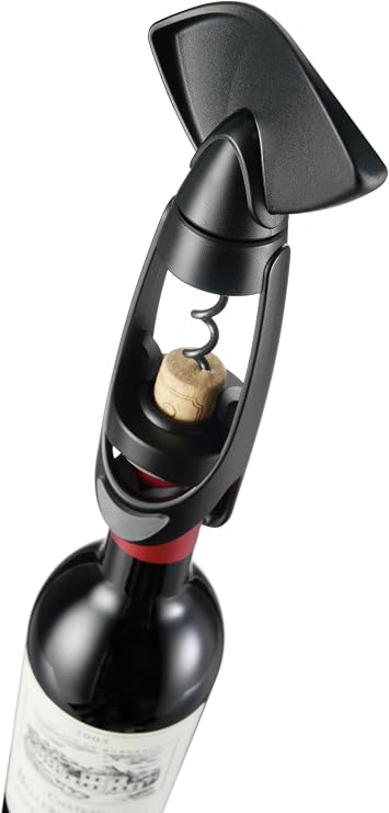 Vacu Vin Twister Corkscrew with Bottle Grip on Card - Black