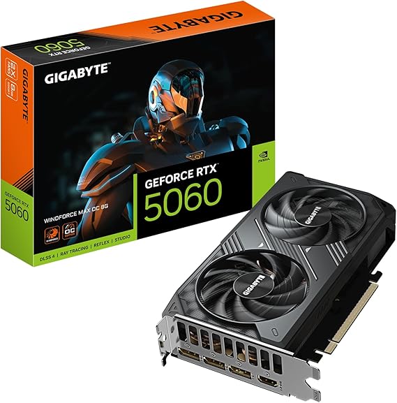 Gigabyte GeForce RTX 5060 WINDFORCE MAX OC 8G Grafik Kartı - 8GB GDDR7, 128bit, PCI-E 5.0, 2512MHz Çekirdek Saat, 3 x DP, 1 x HDMI, NVIDIA DLSS 4, GV-N5060WF2MAX OC-8GD