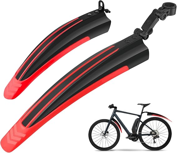 Bike Mudguard Set, Portable Adjustable Road Mountain Bike Bicycle Cycling Tires Front and Rear Mud Guard Fenders for MTB Mountain Road Bike