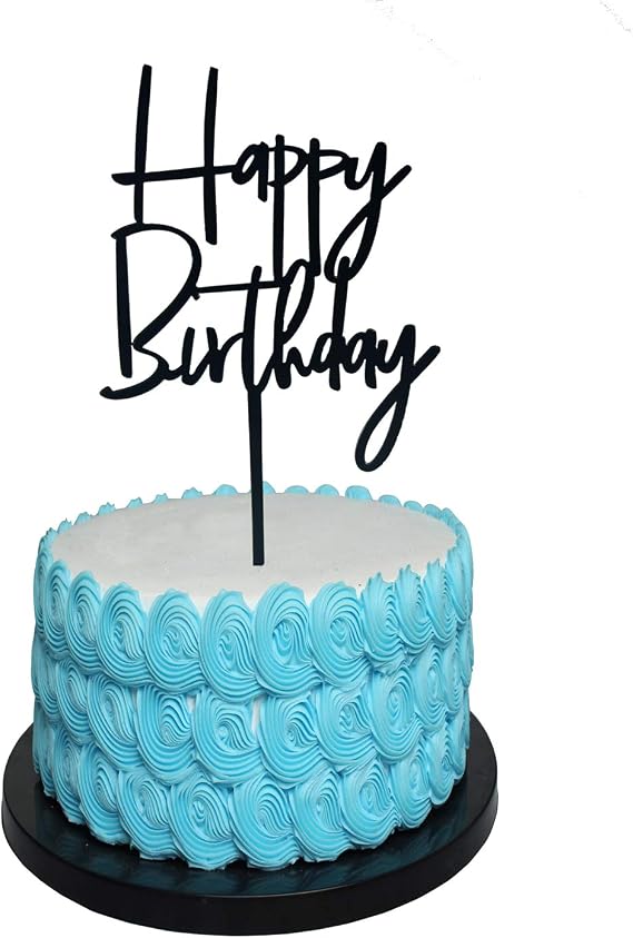 Happy birthday Cake Topper Birthday Party - Happy Birthday Party Decoration(black)