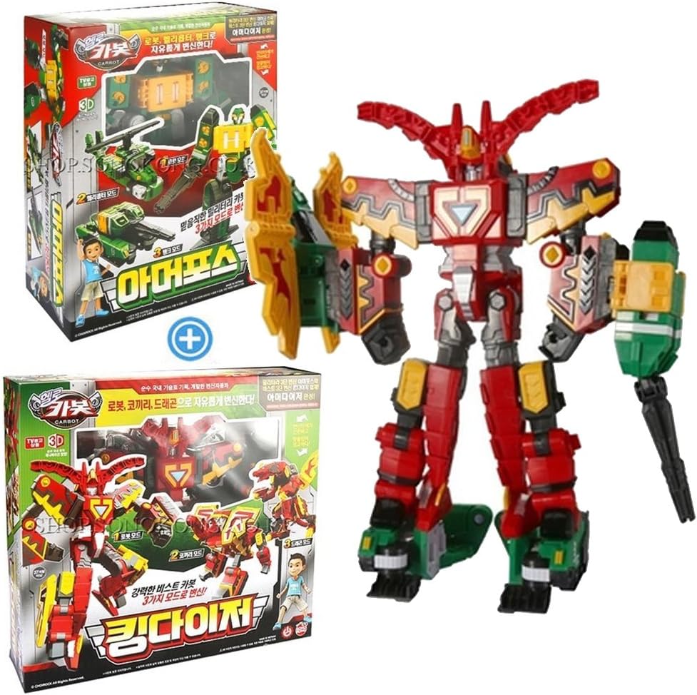 Halo ka-botto Hello Carbot Armor daizer 6 Boxes of Robot Armor Force Robot, Helicopter, Tank  King daizer Robot, Elephant, Dragon Overseas direct delivery goods