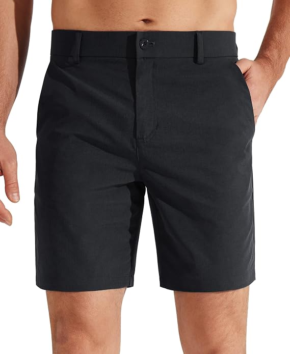 Libin Men's Golf Shorts 7"/9" Casual Flat Front Hybrid Dress Shorts