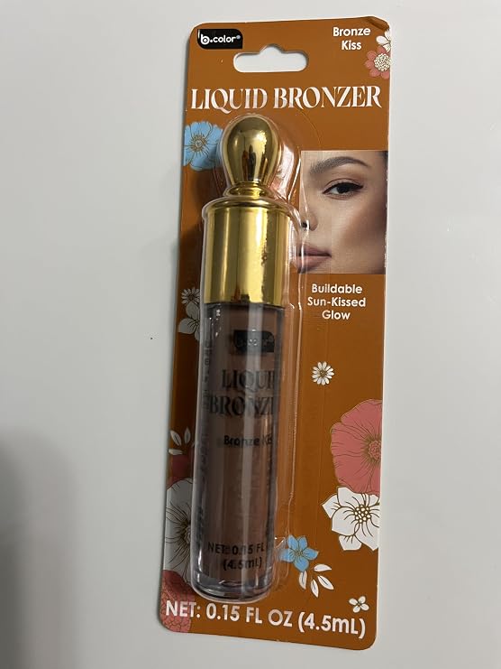 B.color Liquid Bronzer, Bronze Kiss, Buildable Sun-Kissed Glow, 0.15 FL OZ