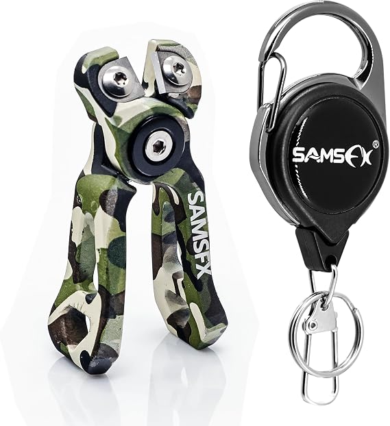 SAMSFX MINI Fishing Line Cutters with Retractors, Braid Scissors,Tungsten Line Cutter that Cut Braid, Mono and Fluoro Lines Clean & Smooth Fly Fishing Equipment