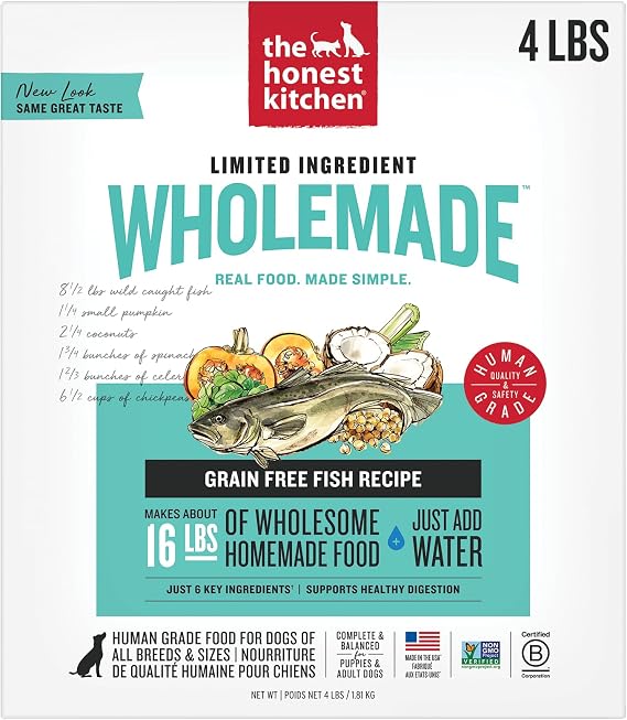 The Honest Kitchen WholemadeTM Limited Ingredient Dehydrated Fish Dog Food, 4 lb Box