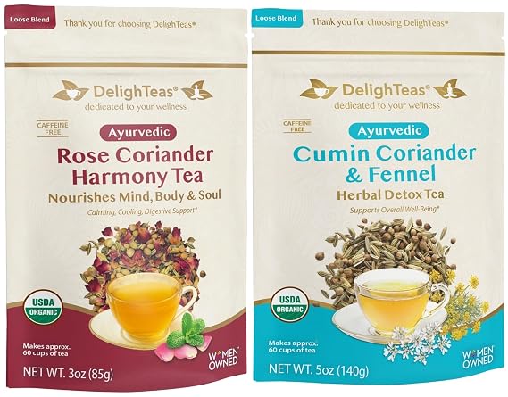 DelighTeas Organic Rose and CCF Tea Bundle