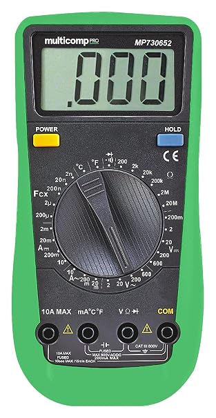 Digital MULTIMETER, Handheld, TRMS, 10A, 600V