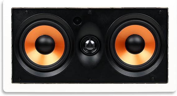 Micca M-CS Dual 5.25 Inch 2-Way in-Wall Center Channel Speaker for Home Theater, Whole House Audio, MTM LCR Design, 5.25" Poly Woofers, 1" Pivoting Silk Tweeter, White, Paintable, Each