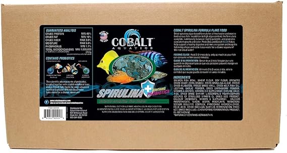 Cobalt Aquatics SPIRULINA Flakes 10lb. Bulk Box