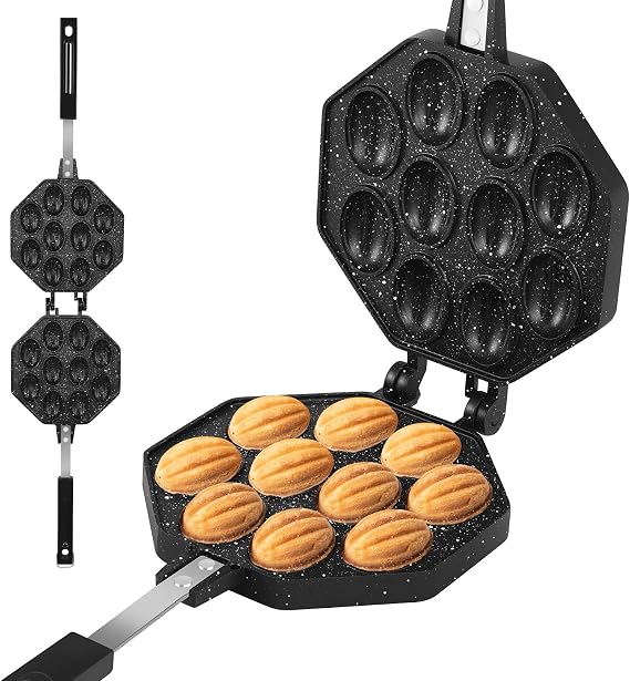 Walnut Cookie Maker,Aluminum Alloy Oreshki Mold 10 Hole Walnut Cookie Pan,Heavy Duty Cookies Molds Oven Cookies Maker for Baking Sweet Russian Oreshki