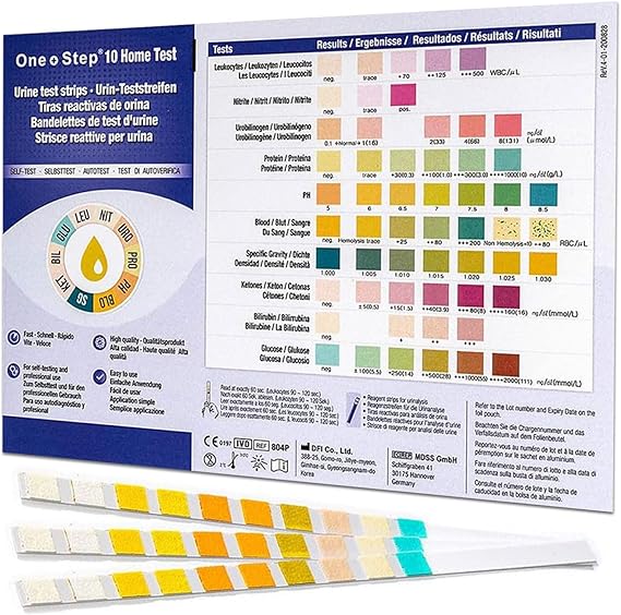5 x Urinalysis Multisticks Strips -10 Parameter Professional/GP Urine Tests - pH/Glucose/Ketone/Liver & Kidney Infection