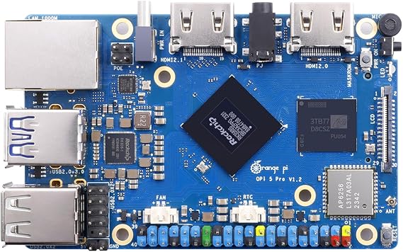 Orange Pi 5 Pro 4GB/8GB/16GB LPDDR5 Rockchip RK3588S 8-Core 64-Bit Single Board Computer with eMMC Socket, WiFi 5/Bluetooth 5.0, Development Board Run Ubuntu/Debian/Android (8GB)