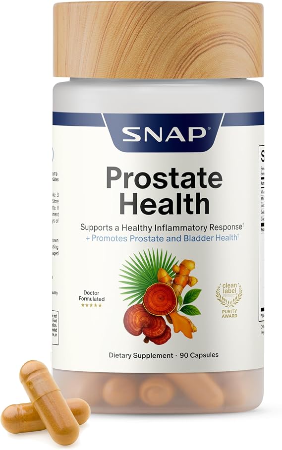 Snap Supplements Prostate Health Supplements for Men, 90 Vegan Capsules
