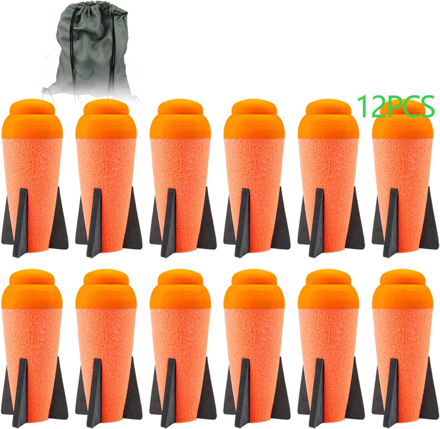 Aevdor Mega Missile Refill for Nerf N-Strike Elite Series, 12 Packs, Compatible Darts Foam Rockets Bullets for Nerf Blaster Gun