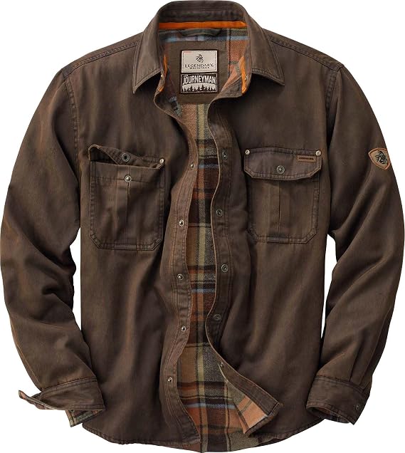 Legendary Whitetails Mens Flannel Lined Waxed Cotton Shirt Jacket