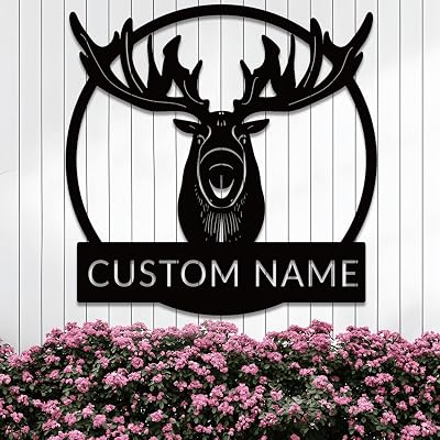 Personalized Moose Head Metal Wall Art,Custom Moose Signs Outdoor Metal,Elk Lover Family Wall Decor,Cabin Sign,Address Plaque,Elk Wall Decor,Housewarming Gifts,8-16in