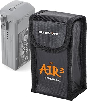 Air 3 / Air 3s Battery Storage Bag for DJI Air 3 RC Drone Lipo Safe Pouch Fireproof Explosionproof Batteries Guard for Storage and Charging