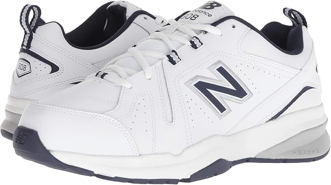 New Balance Men's 608 V5 Cross Trainer, White/Navy, 15 XX-Wide, multicolor white / navy