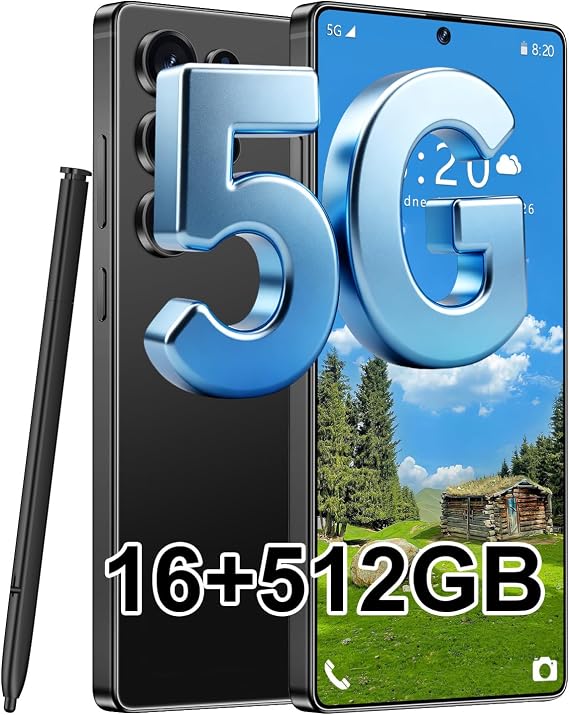 S25 Ultra Unlocked Phone,16+512GB Smartphone,Cell Phone Android 14.0,Built in Pen The Phone,Battery 7000mAh 6.99" HD Screen,Face ID/5G/Fingerprint Lock/Dual SIM/GPS,Black