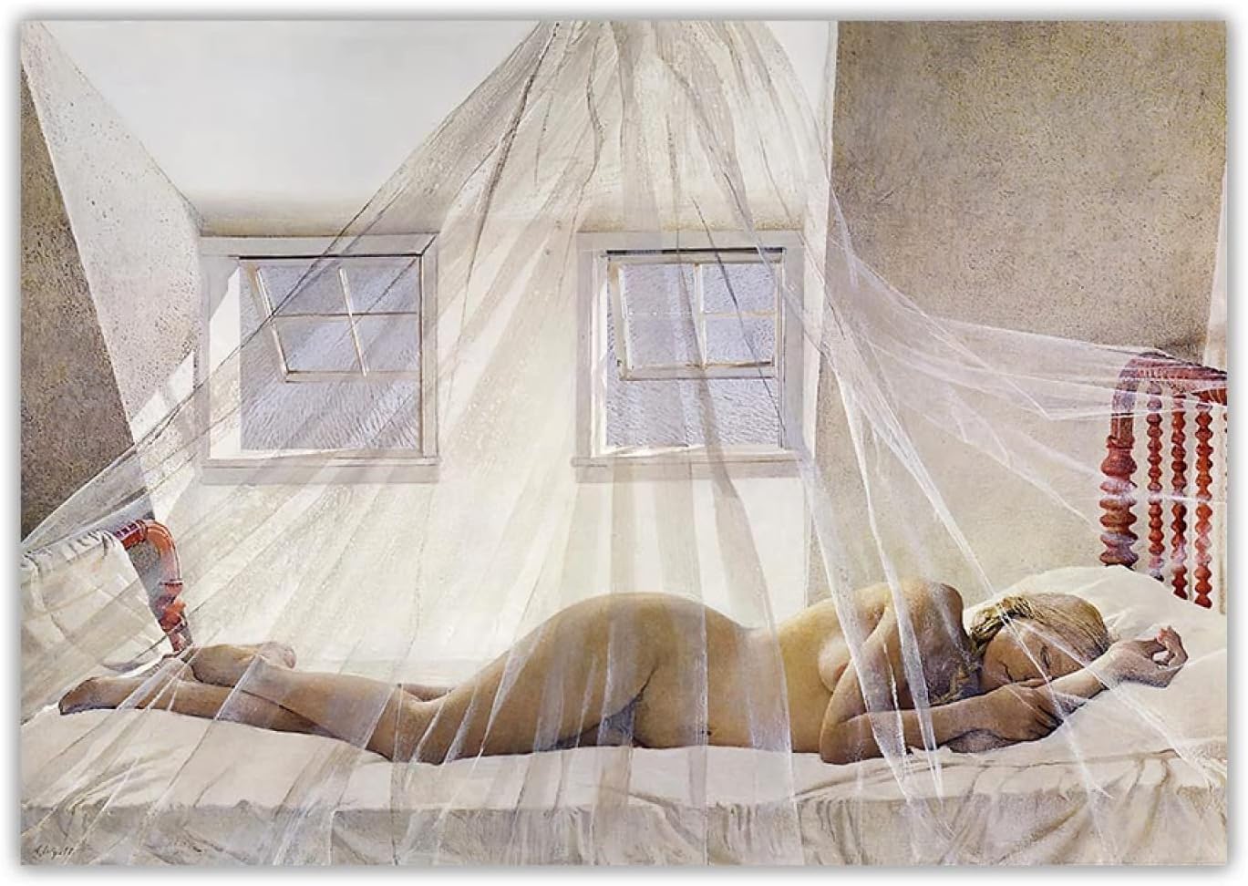 JQNDDP Andrew Wyeth Posters《Day Dream 1980》Canvas Painting Abstract Wall Art Andrew Wyeth Prints Aesthetics Picture Living Room Decor 60x80cmx1 No Frame