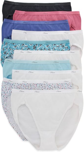 Hanes Womens Underwear Pack, 10-Pack, Full-Coverage Cotton Blend Panties, Moisture-Wicking Underwear for Women