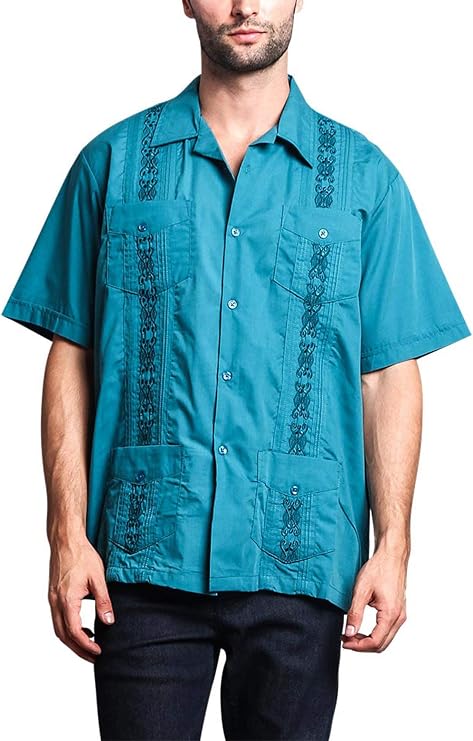 G-Style USA Men's Short Sleeve Cuban Guayabera Shirt