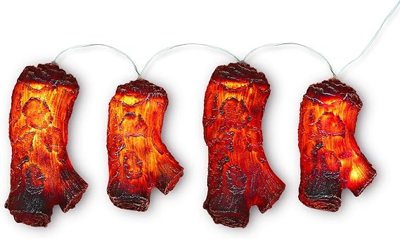 LED Electric Fireplace Logs with Realistic Flames, 10.4 inch Flameless Plug-in Fire Light, Indoor Decorative Faux Logs, 8 inch No Battery Required