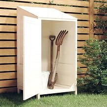 ZEYUAN White Garden Shed 55 x 52 x 112 cm Solid Fir Wood, Garden Tool House
