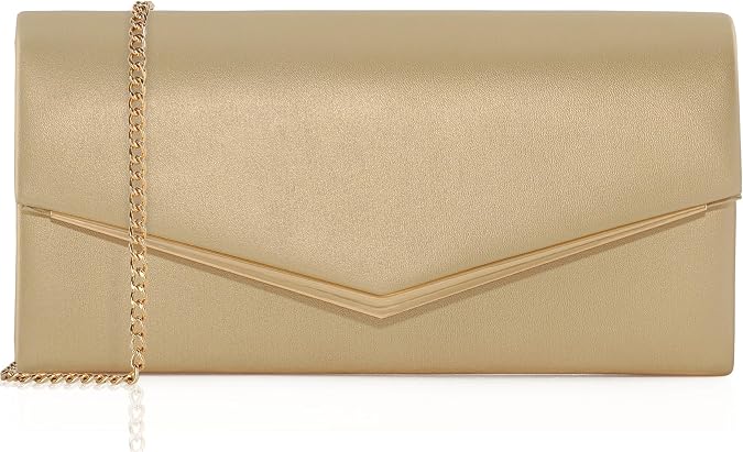 Womens Evening Handbag Vegan Leather Ladies Envelope Clutch Classic Elegant Purse Bags