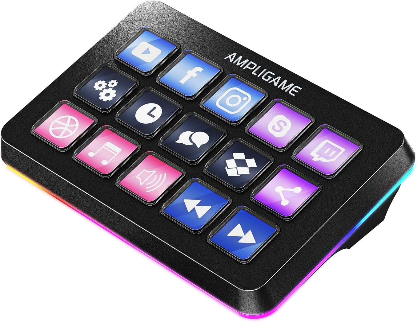FIFINE D6 Streaming Controller, Macro Keyboard with 15 Customizable Keys for Live Stream, Gaming and Podcast, Compatible with TwitchOBSYouTubeStreamlabs Etc, Keypad for Mac and PC
