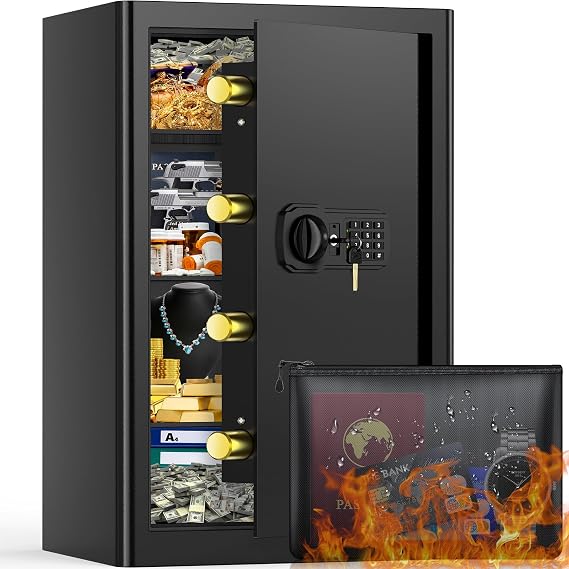 90L Large Safe Box with Document Bag & Combination Lock