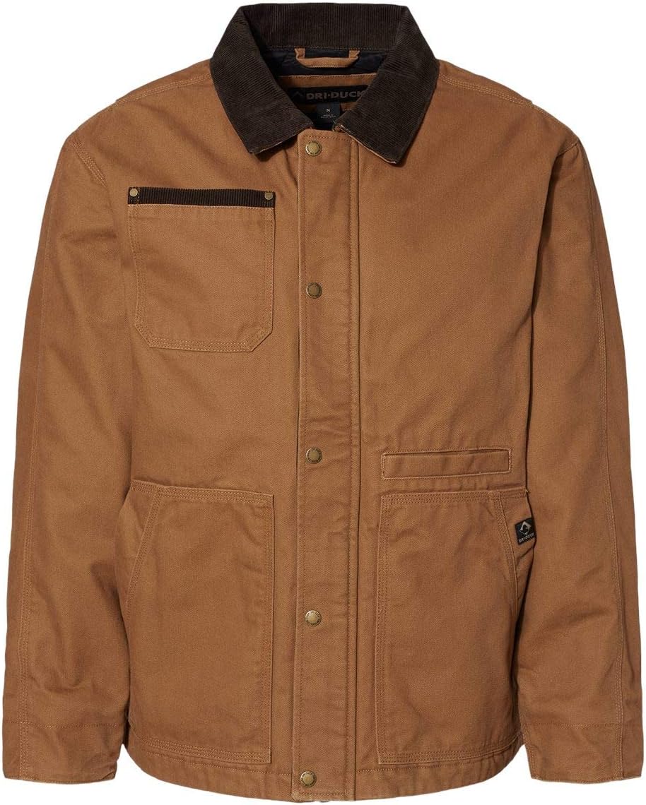 DRI DUCK Rambler Mens Cotton Canvas Hoodless Work Jacket, 5091, 2X-Large, Saddle
